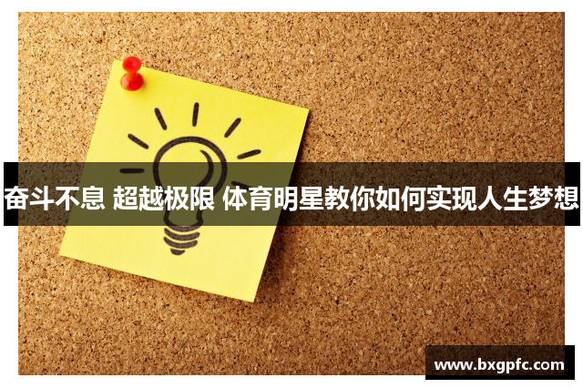 奋斗不息 超越极限 体育明星教你如何实现人生梦想