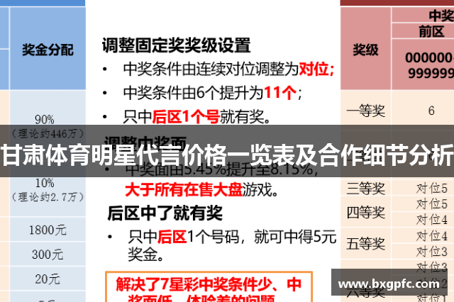 甘肃体育明星代言价格一览表及合作细节分析